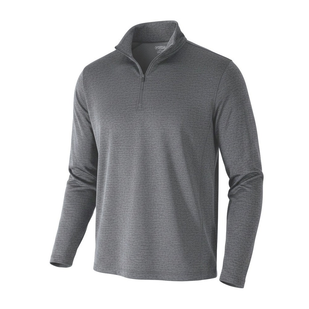 OGIO Mens 1/4 Zip Pullover Charcoal Heather Grey Performance Top LRG Riot Glass